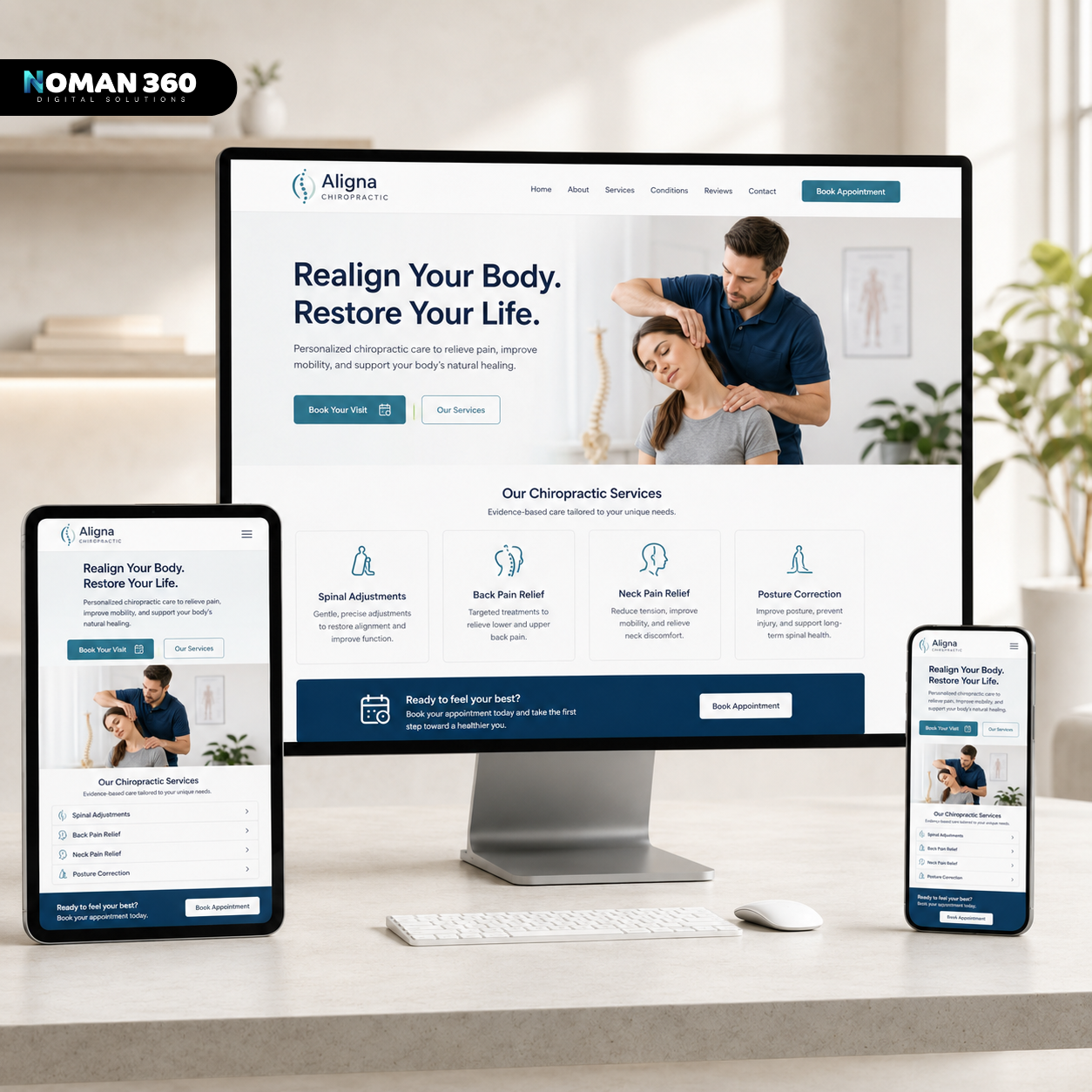 Aligna Chiropractic — Modern Chiropractic Care Website