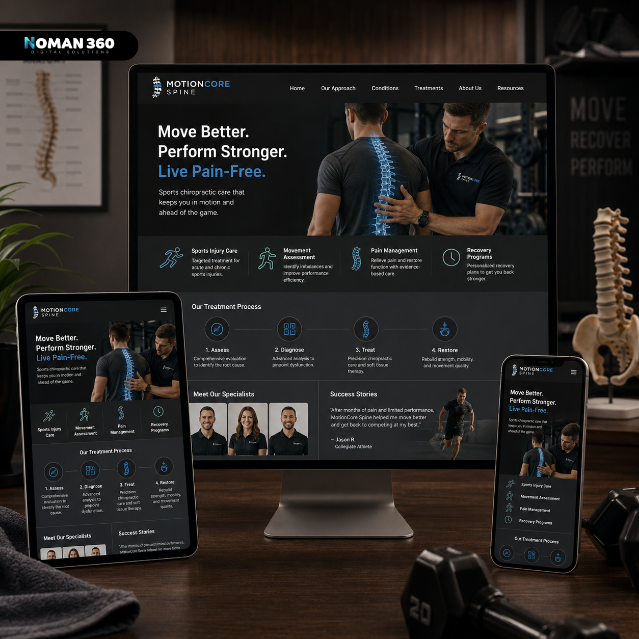 MotionCore Spine — Sports Chiropractic & Performance Website