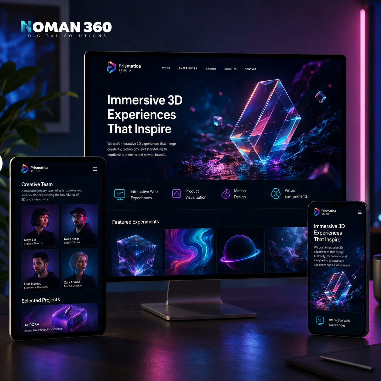 Prismatica Studio — Immersive 3D Creative Agency Website