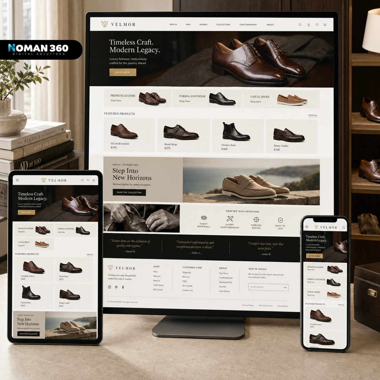 Velmor — Luxury Men's Footwear E-Commerce Website
